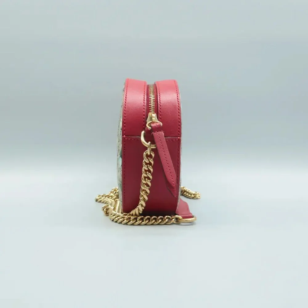 100% Authentic GUCCI Blooms Blue&Red Canvas Shoulder Bag - Picture 4 of 12